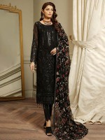 Black Faux Georgette Pakistani Style Suit